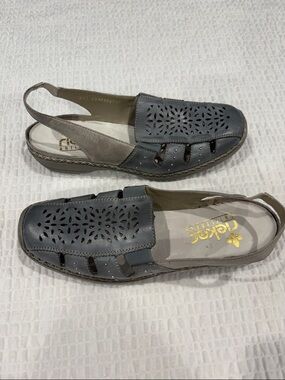 Rieker Women's Gray Laser-Cut Slingback Sandals
Size 41 (10-10.5)